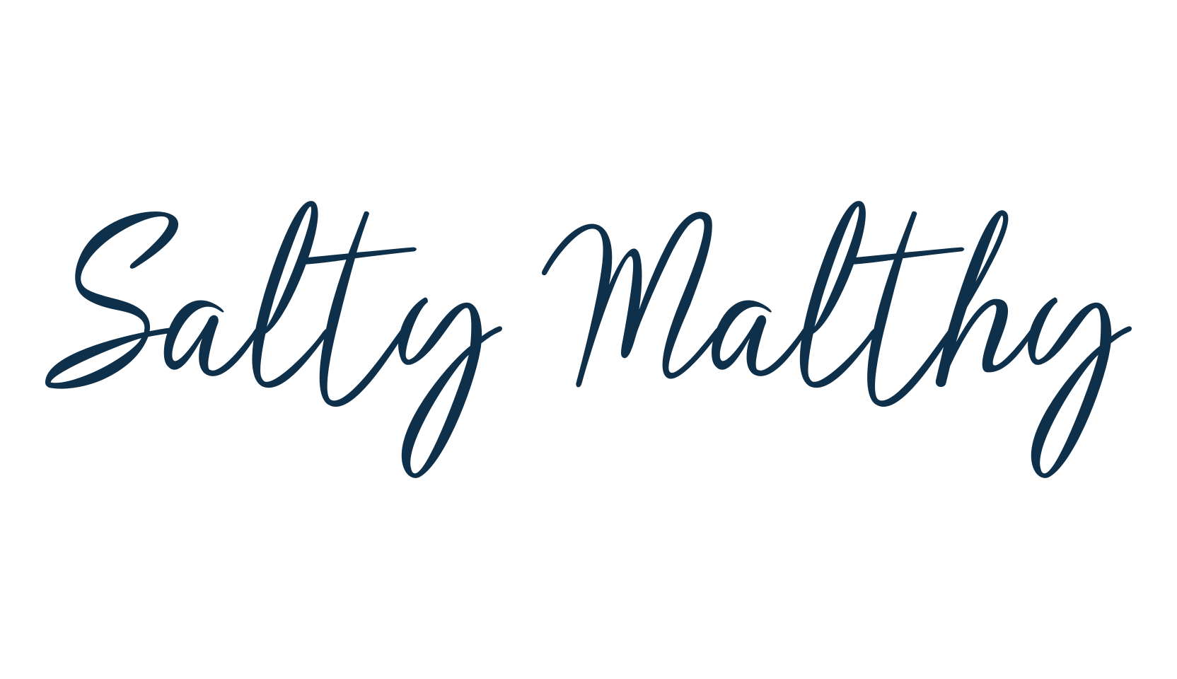 Salty Malthy, script handwritten fancy decorative calligraphy font preview