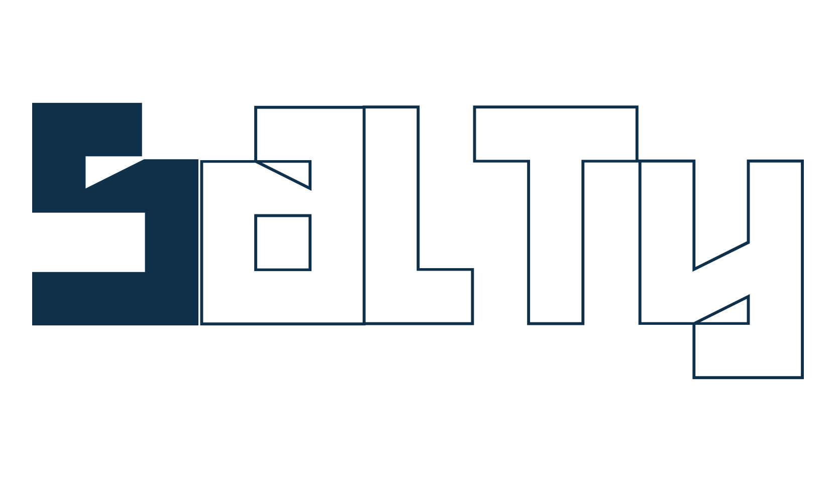Salty, techno square sci-fi font preview