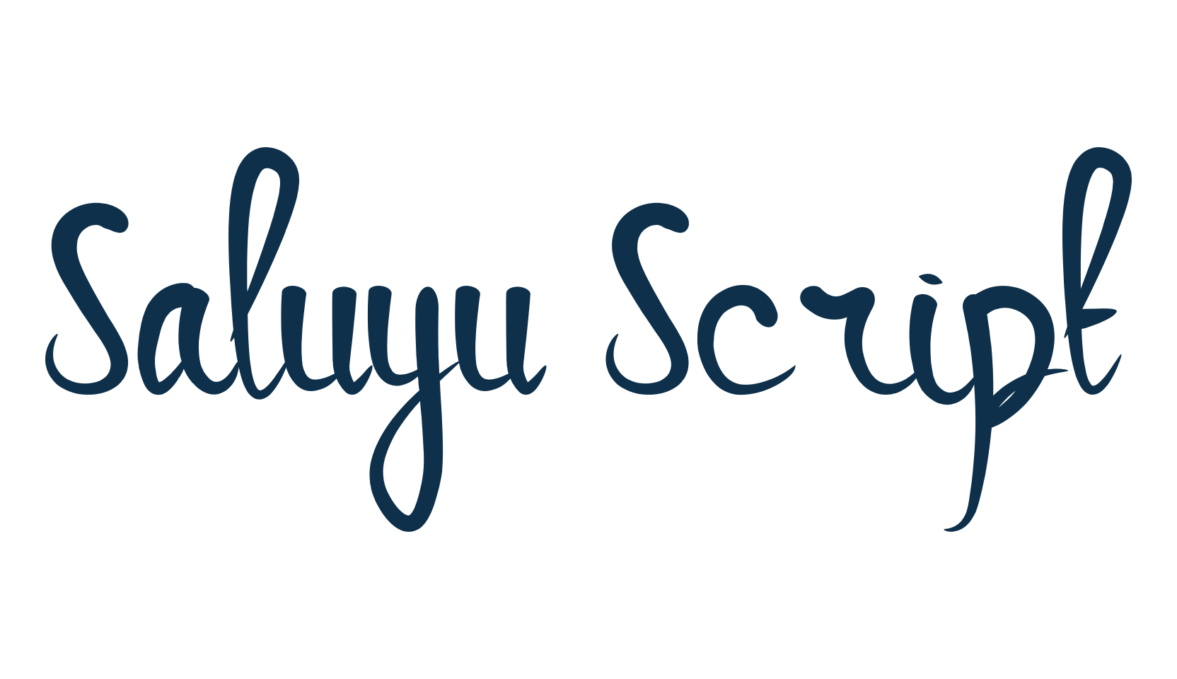 Saluyu Script, fancy various decorative script calligraphy font preview