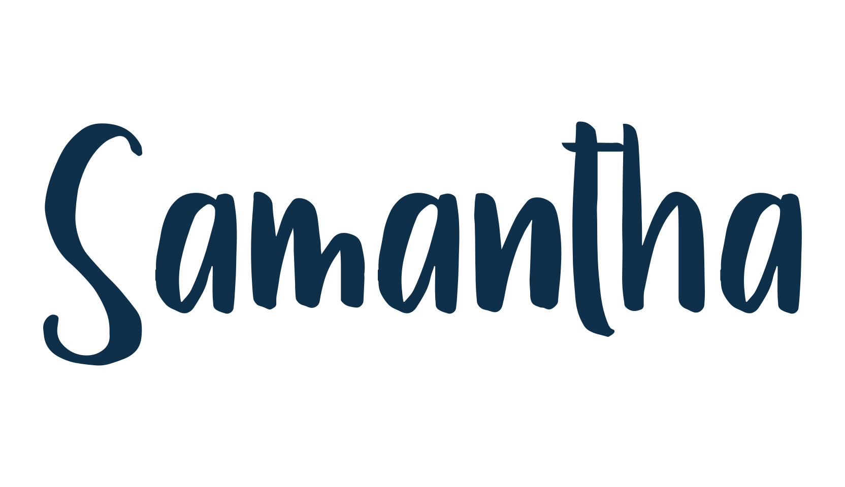 Samantha (samantha-3), brush font preview