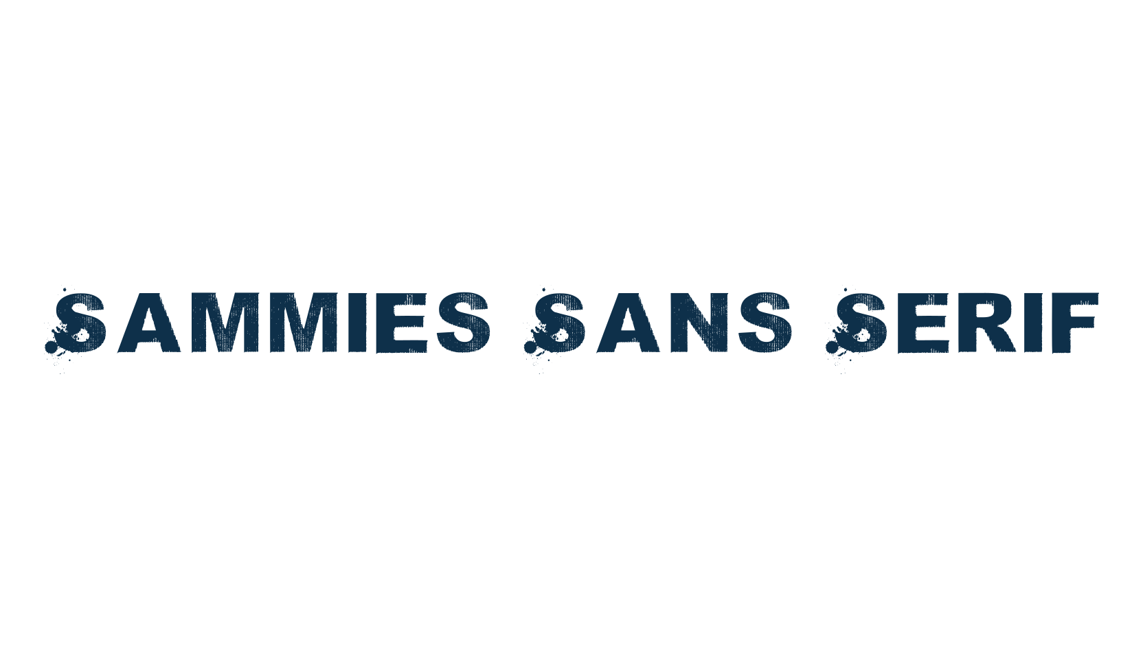 Sammies Sans Serif, fancy eroded decorative font preview