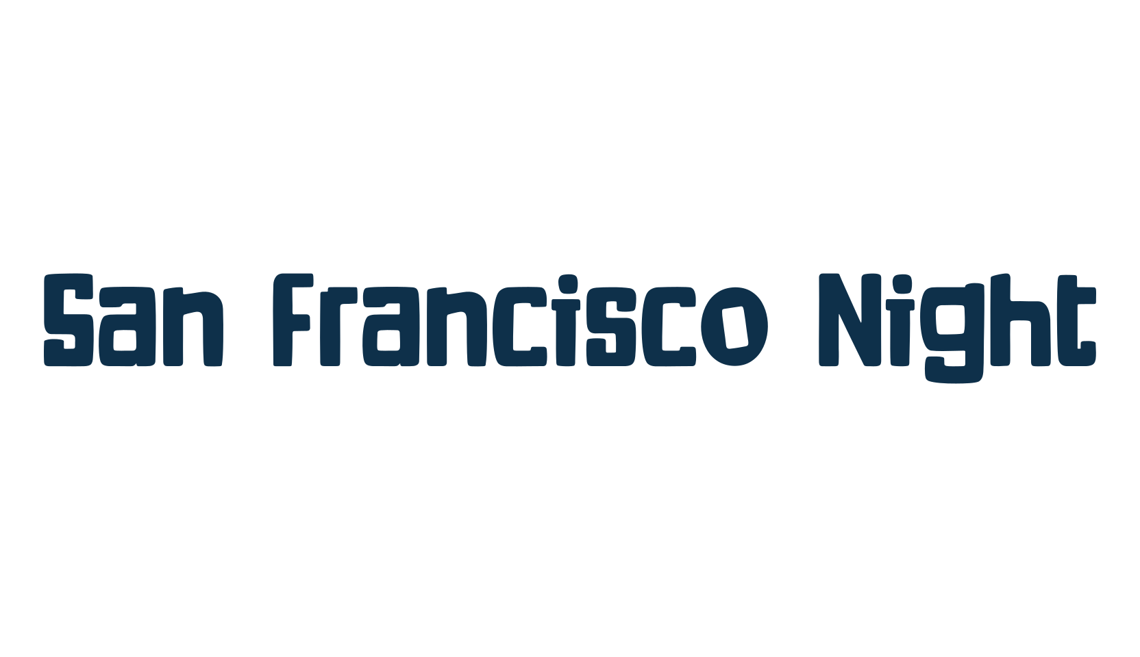 San Francisco Night, fancy various decorative font preview
