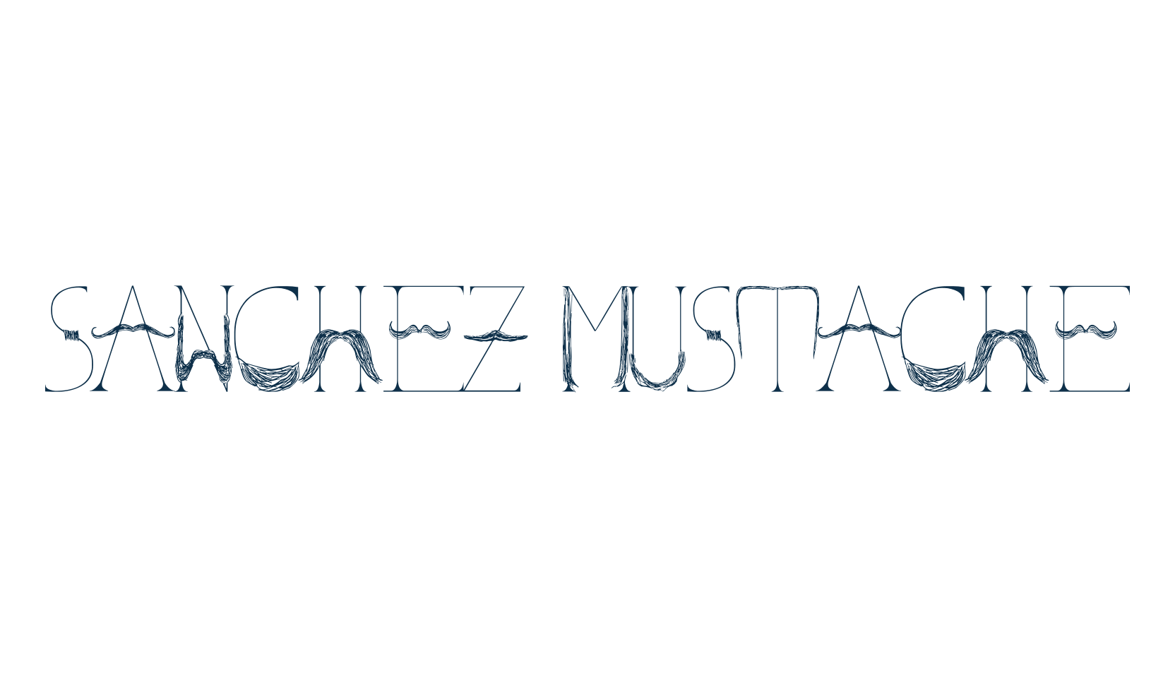 Sanchez Mustache, fancy decorative font preview