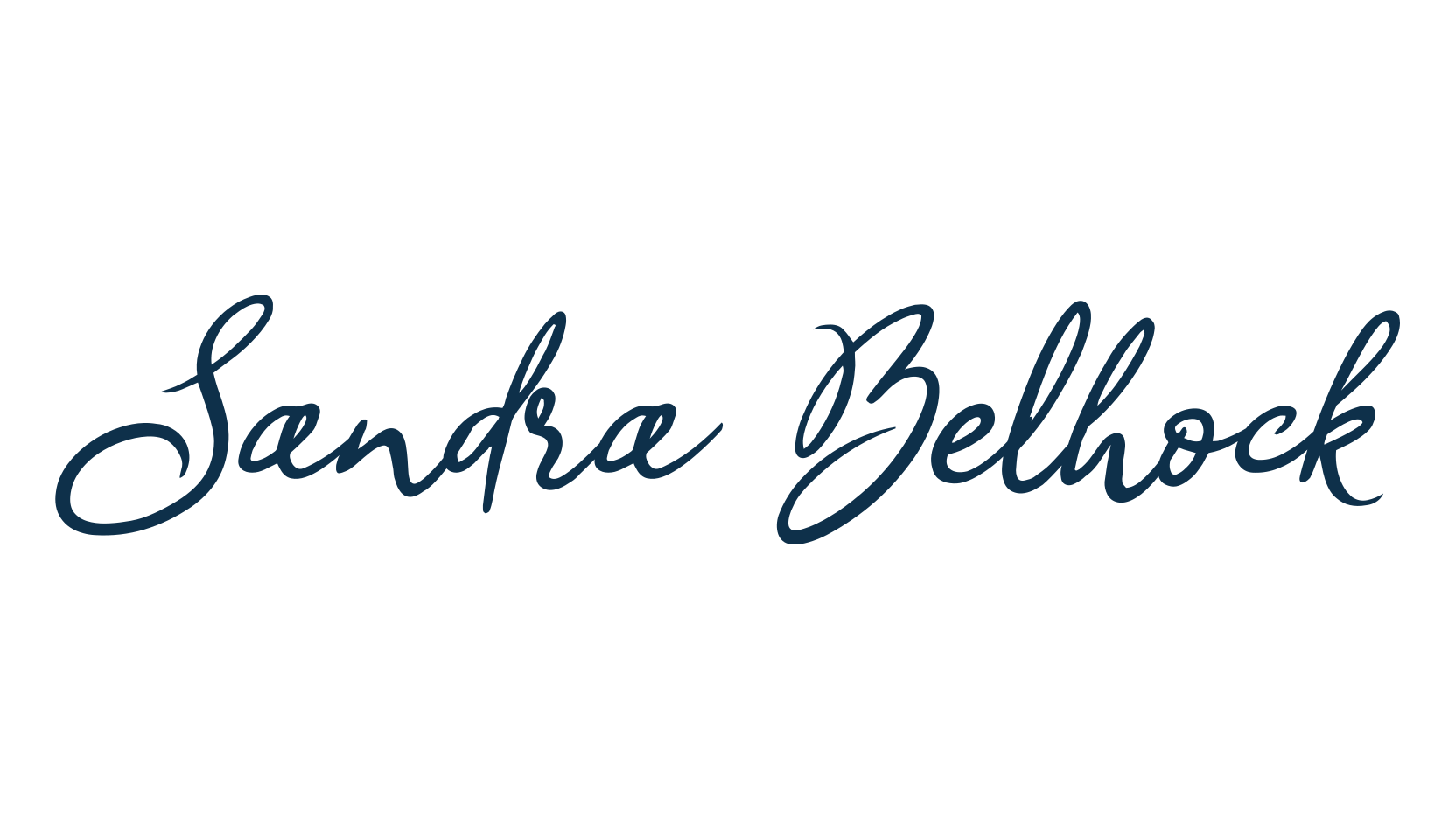 Sandra Belhock, script handwritten fancy decorative calligraphy font preview
