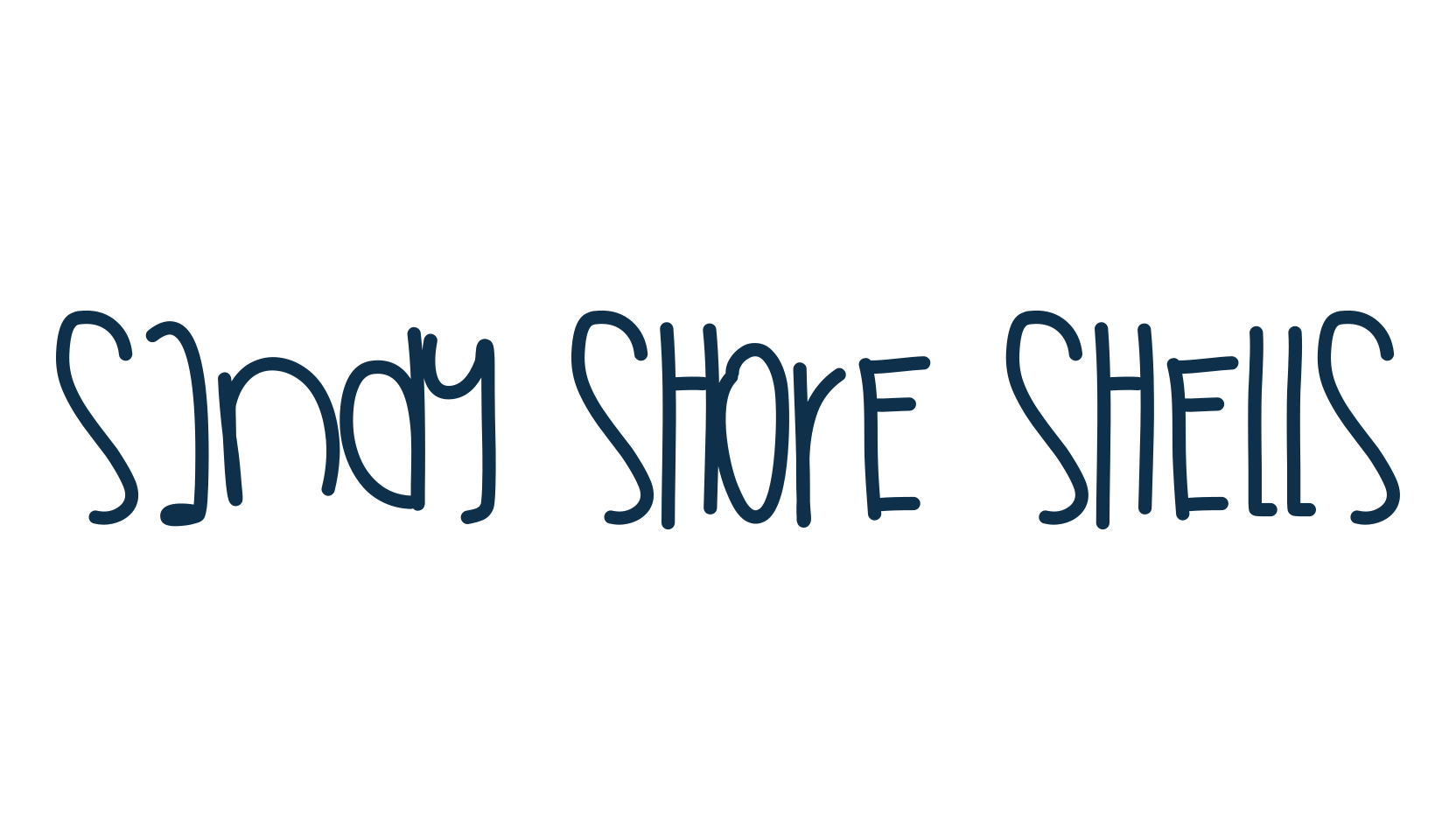 Sandy Shore Shells, handwriting font preview