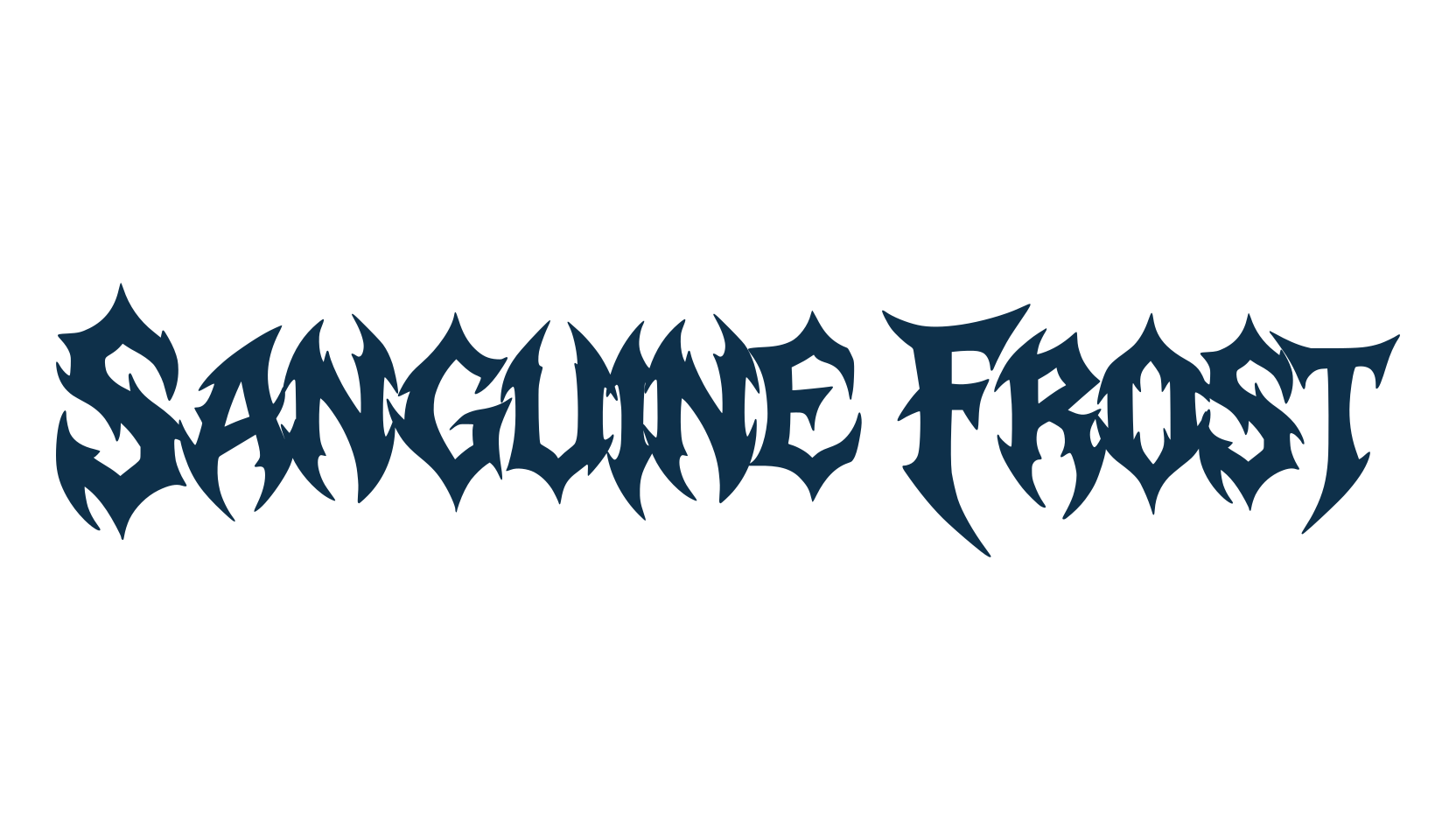 Sanguine Frost, modern font preview