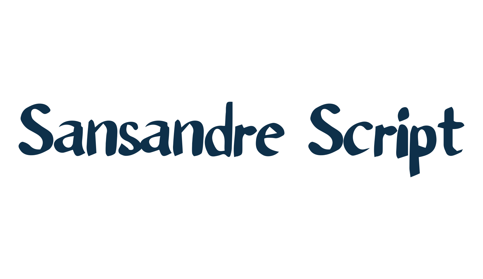 Sansandre Script, cartoon font preview