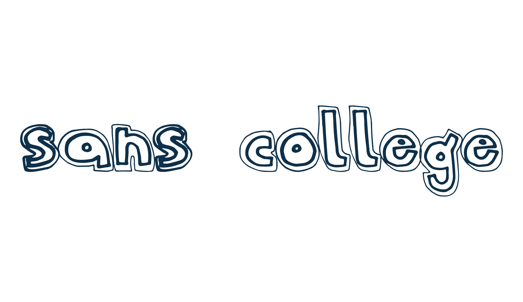 Sans College, fancy cartoon decorative font preview