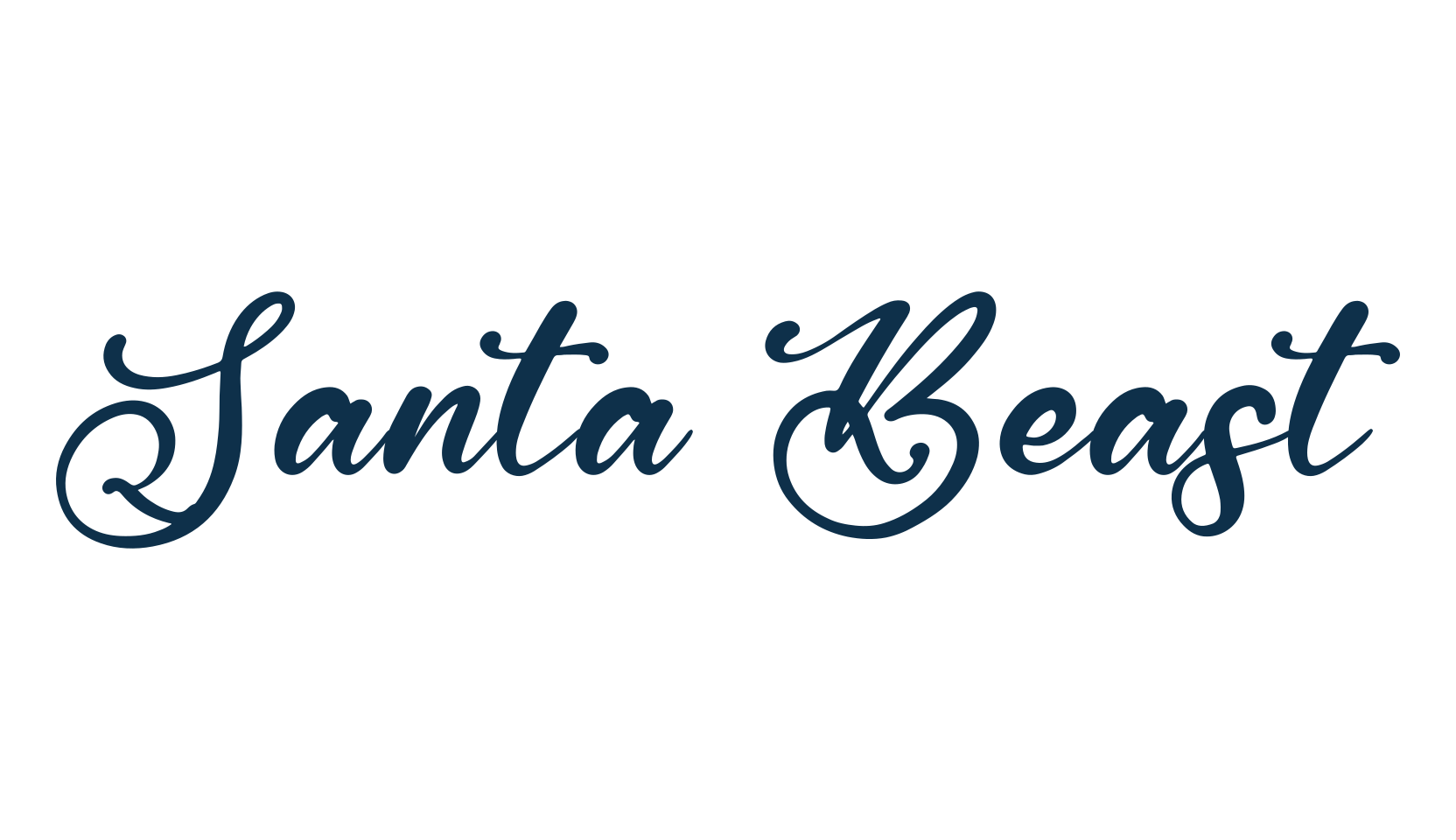 Santa Beast, handwriting font preview