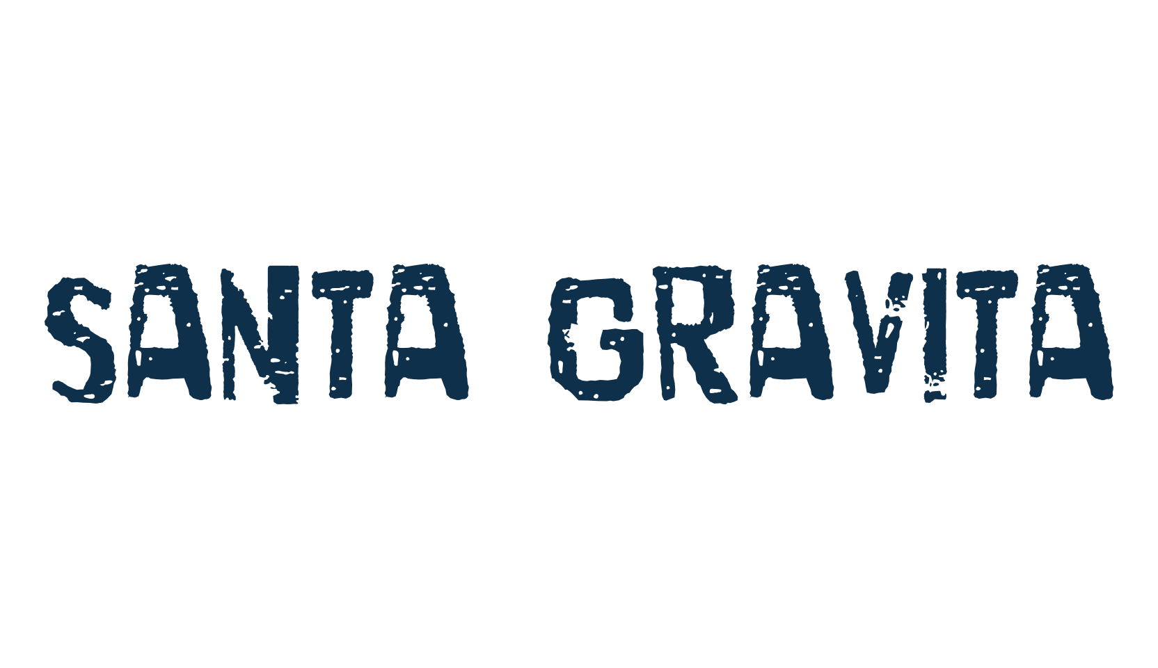 Santa Gravita, fancy destroy decorative font preview