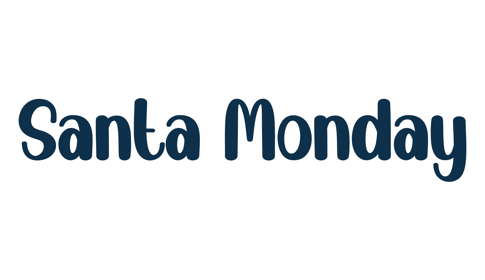 Santa Monday, fancy various decorative script calligraphy font preview
