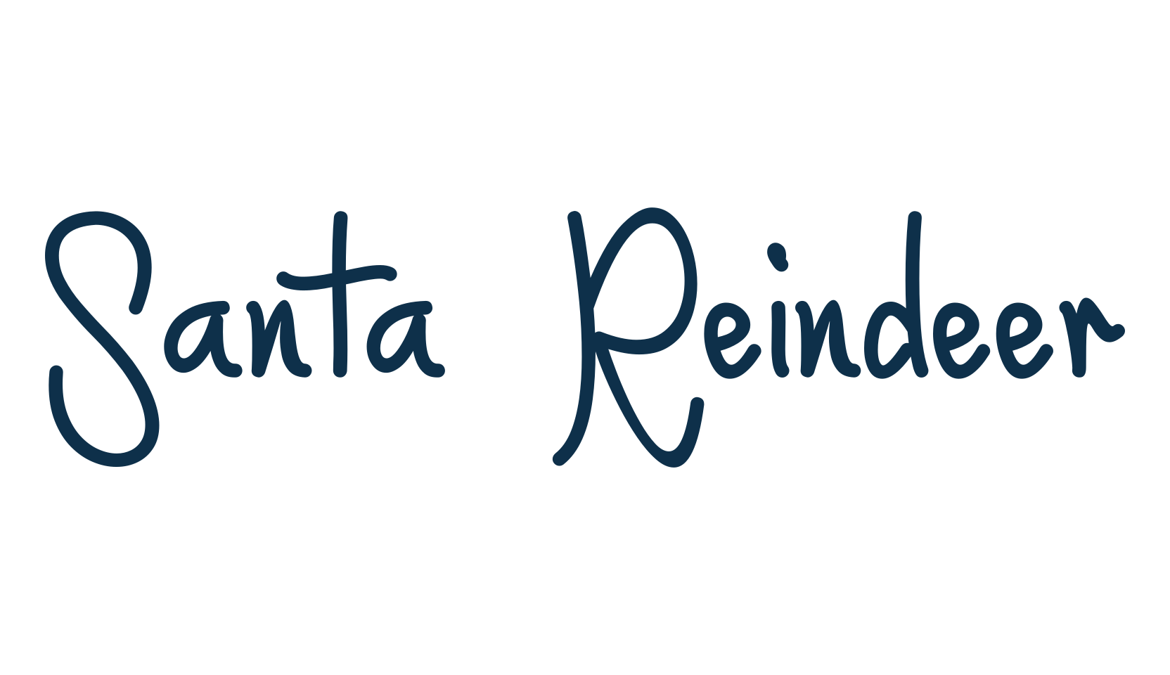 Santa Reindeer, handwriting font preview
