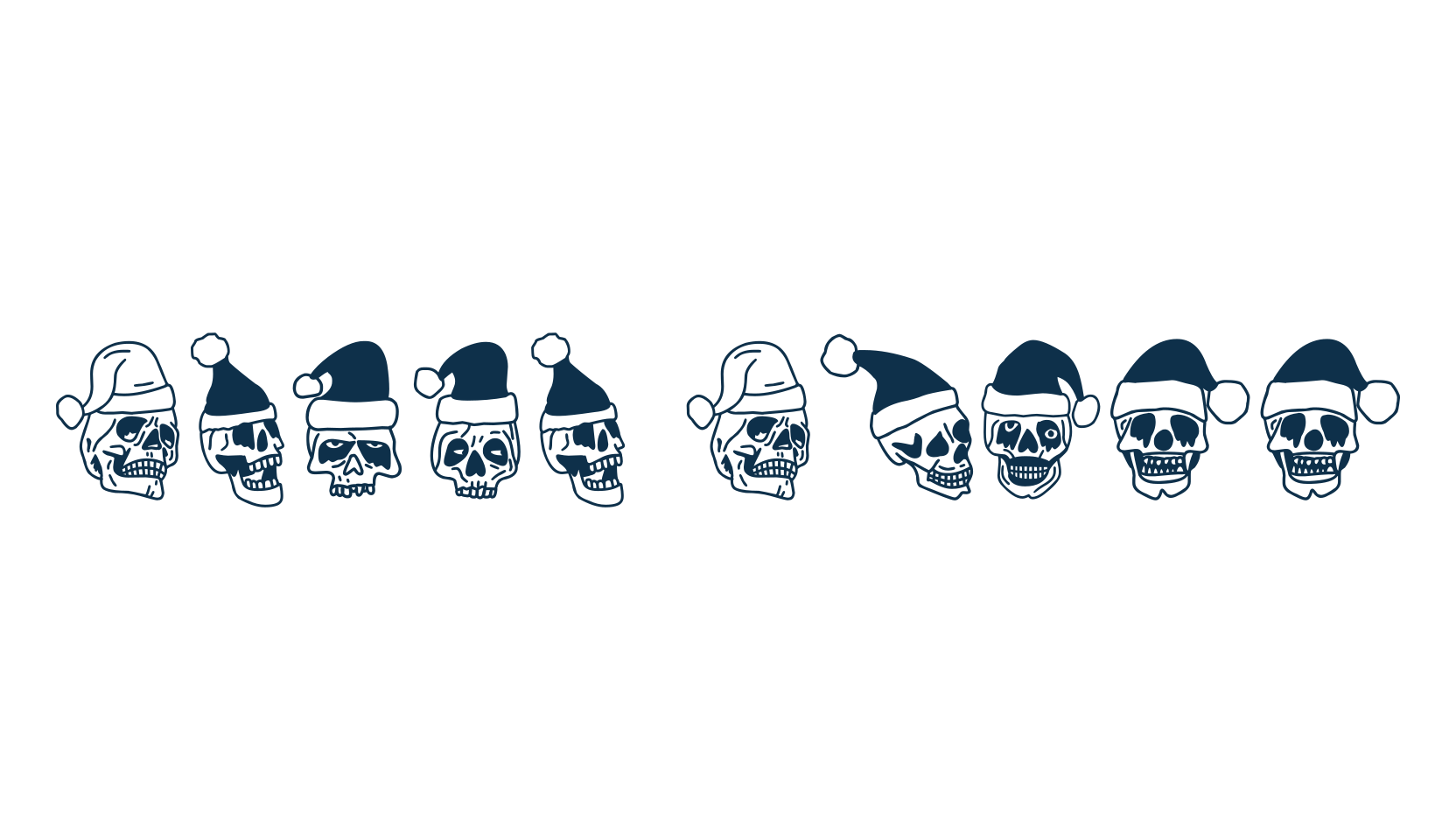 Santa Skull, fancy decorative font preview