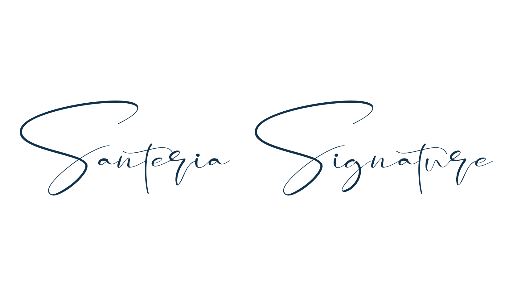 Santeria Signature, script handwritten fancy decorative calligraphy font preview