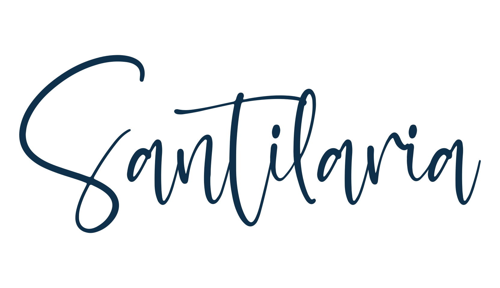 Santilaria, script handwritten fancy decorative calligraphy font preview