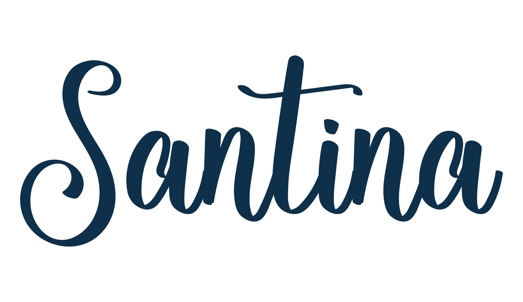Santina, script calligraphy fancy decorative font preview