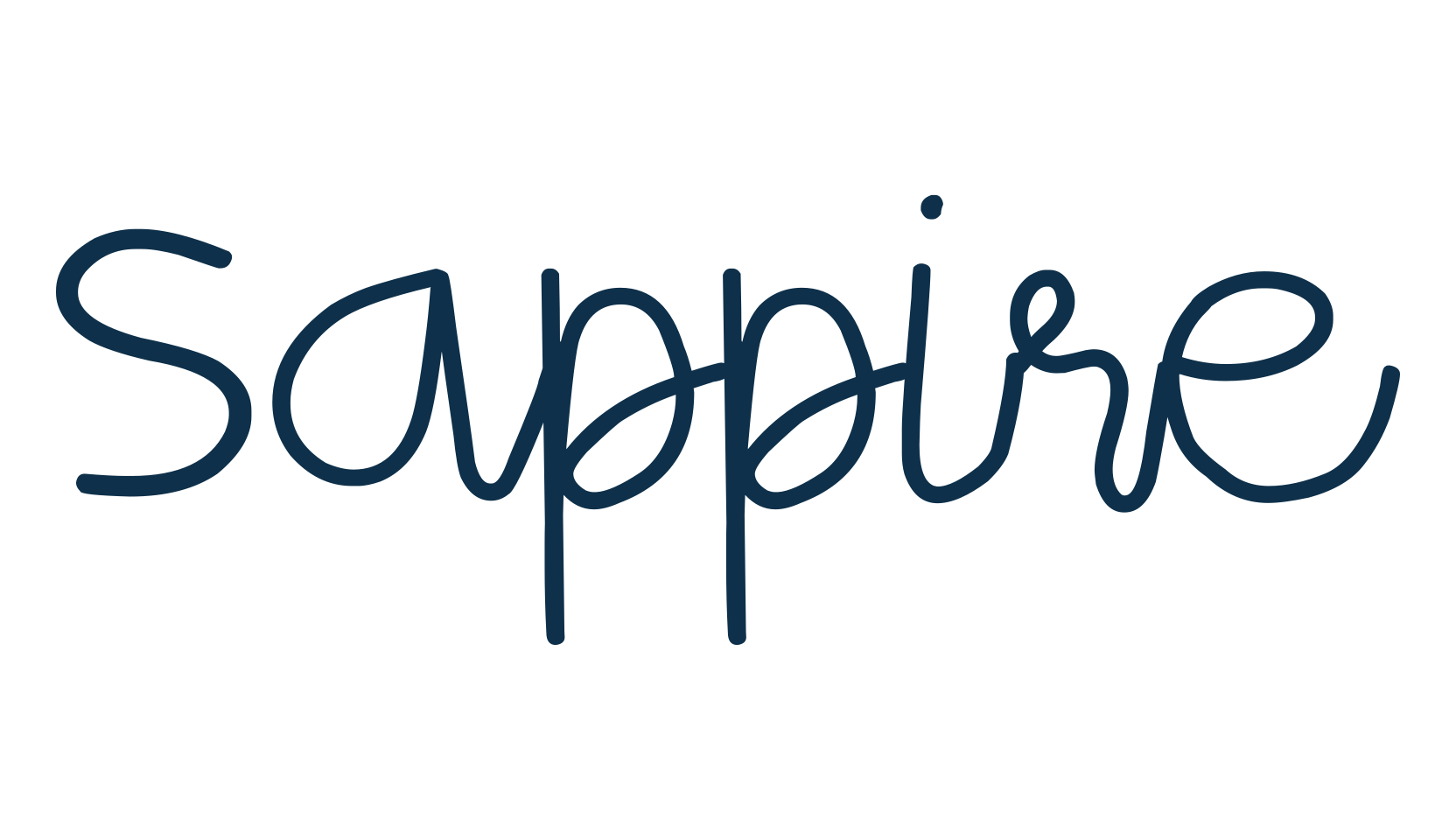 Sappire, handwriting font preview