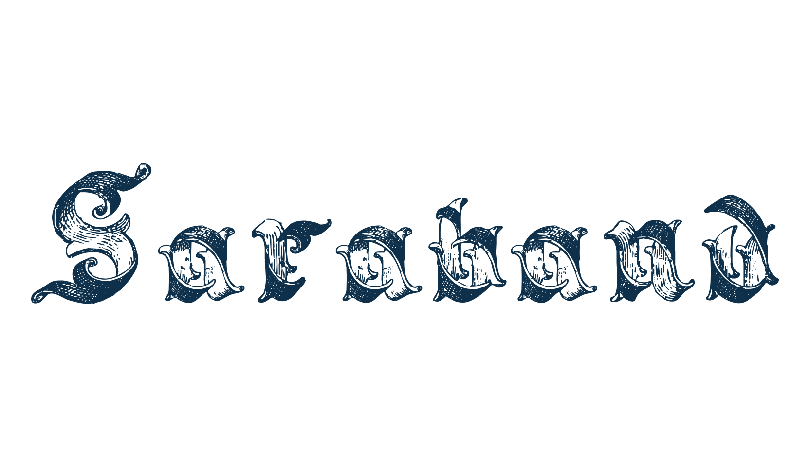 Saraband, gothic medieval font preview