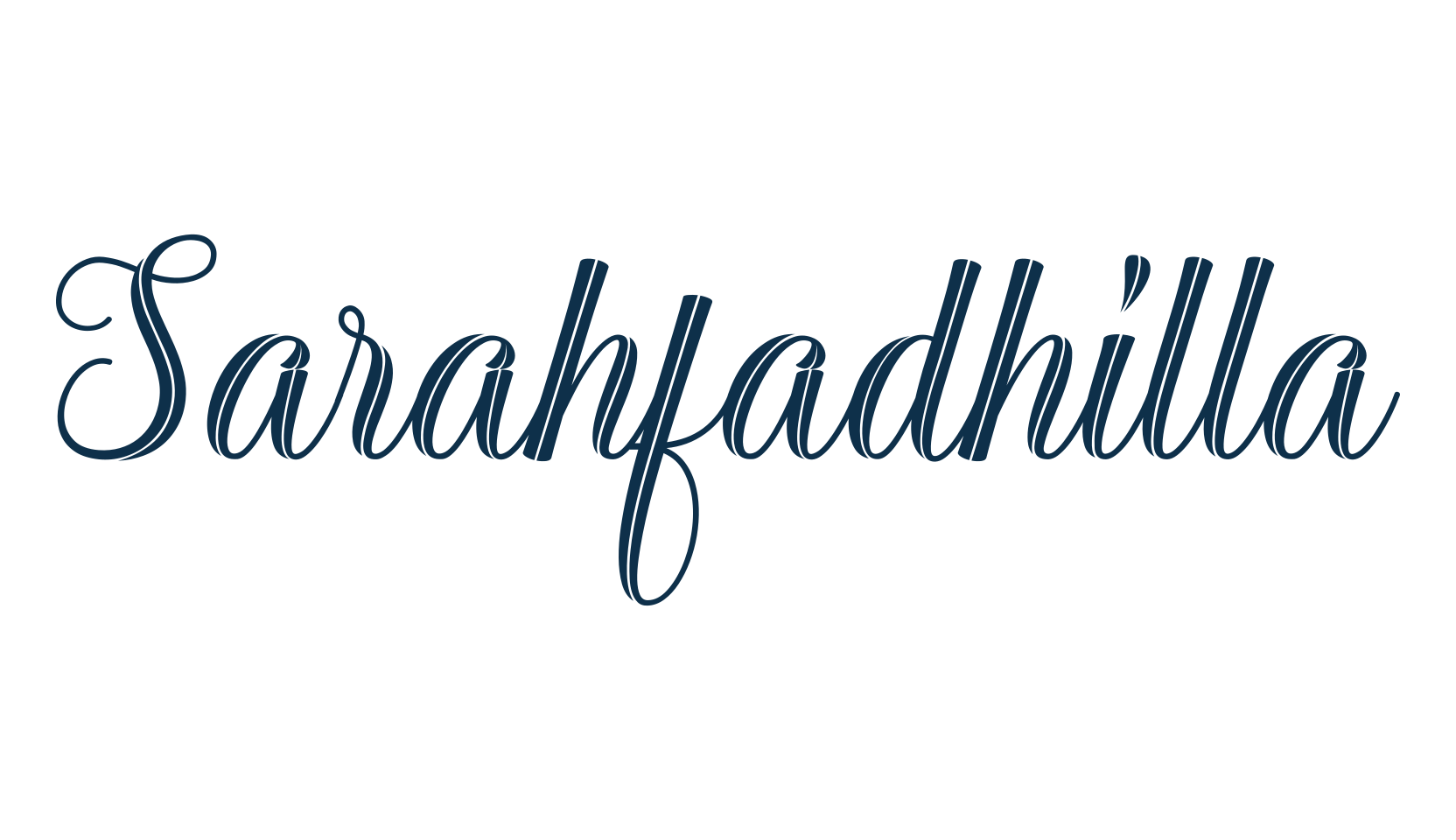 Sarahfadhilla, fancy various decorative script calligraphy font preview