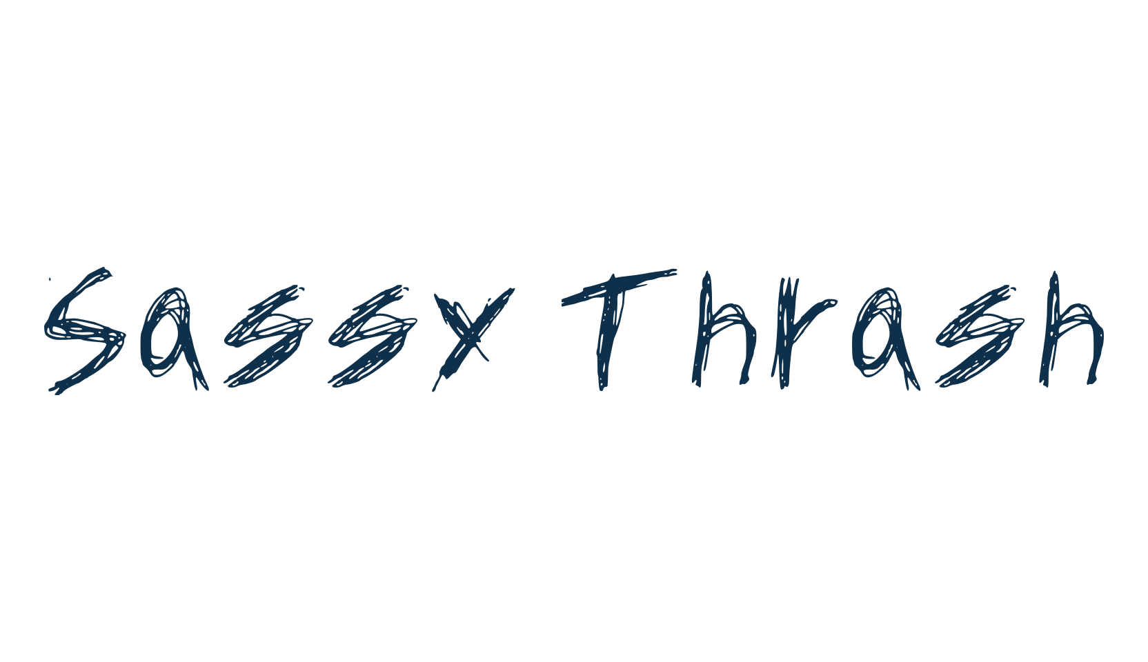 Sassy Thrash, script trash fancy decorative calligraphy font preview