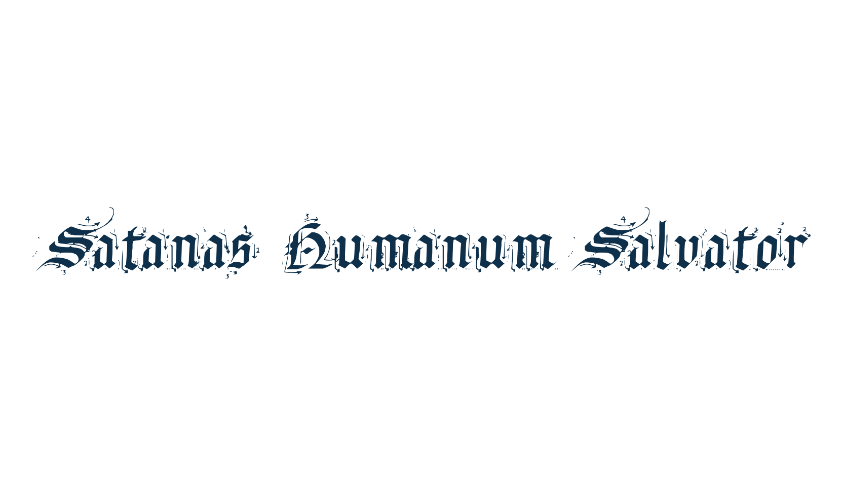 Satanas Humanum Salvator, medieval font preview