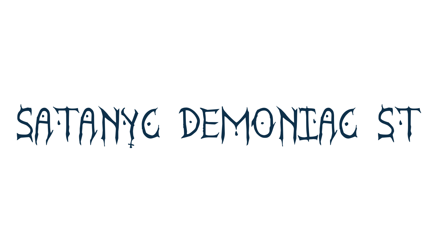 Satanyc Demoniac St, holiday halloween fancy decorative horror font preview