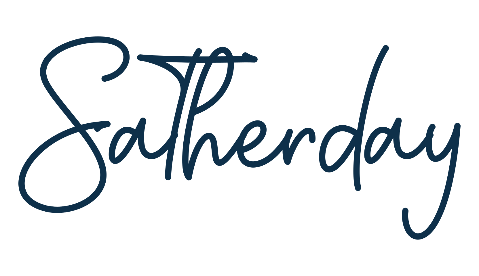 Satherday, script handwritten fancy decorative calligraphy font preview