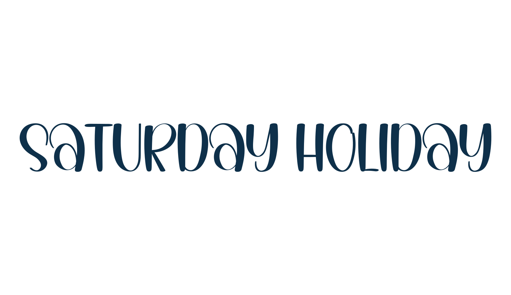 Saturday Holiday, fancy decorative font preview
