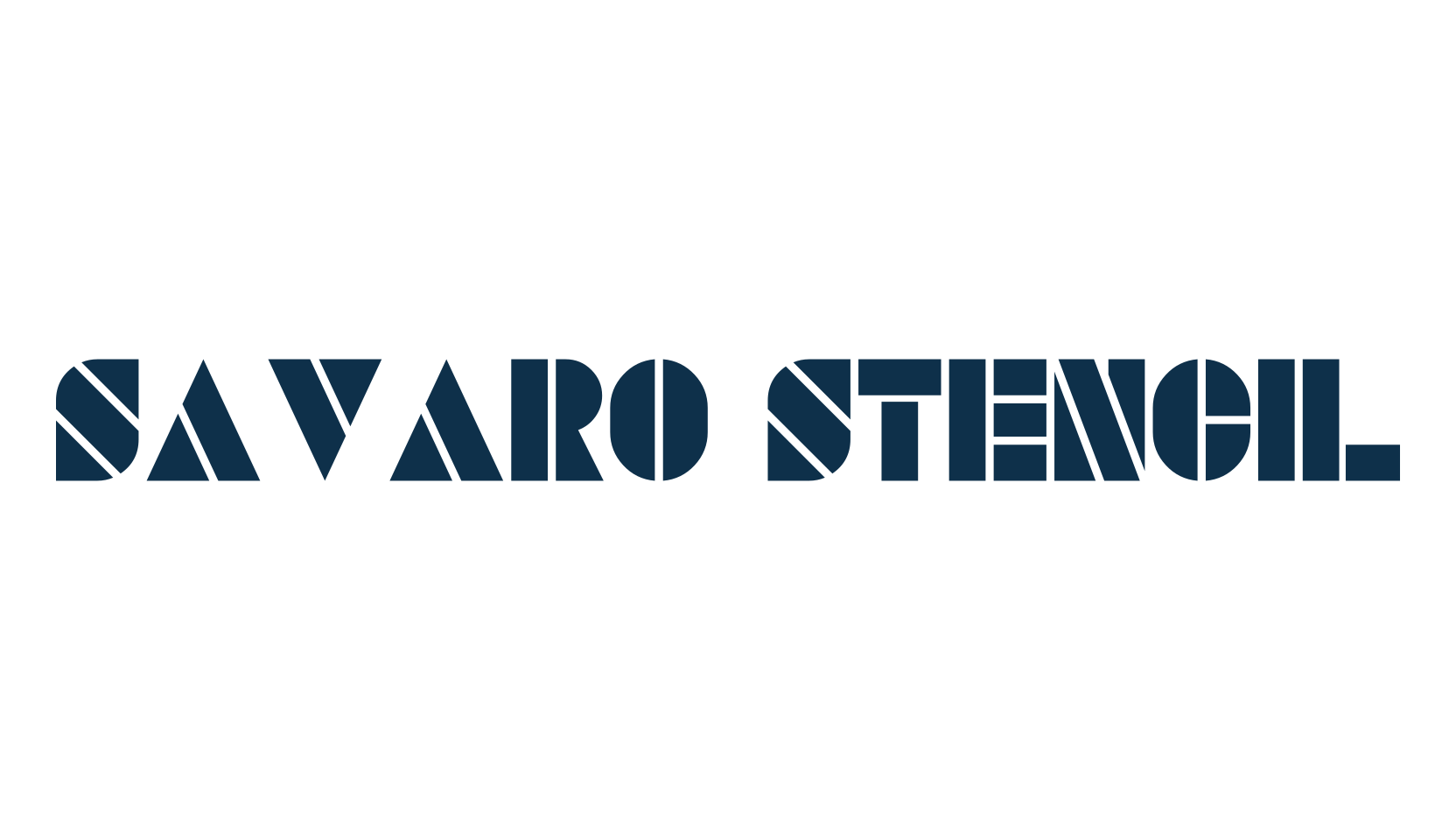 Savaro Stencil, fancy stencil, army decorative font preview