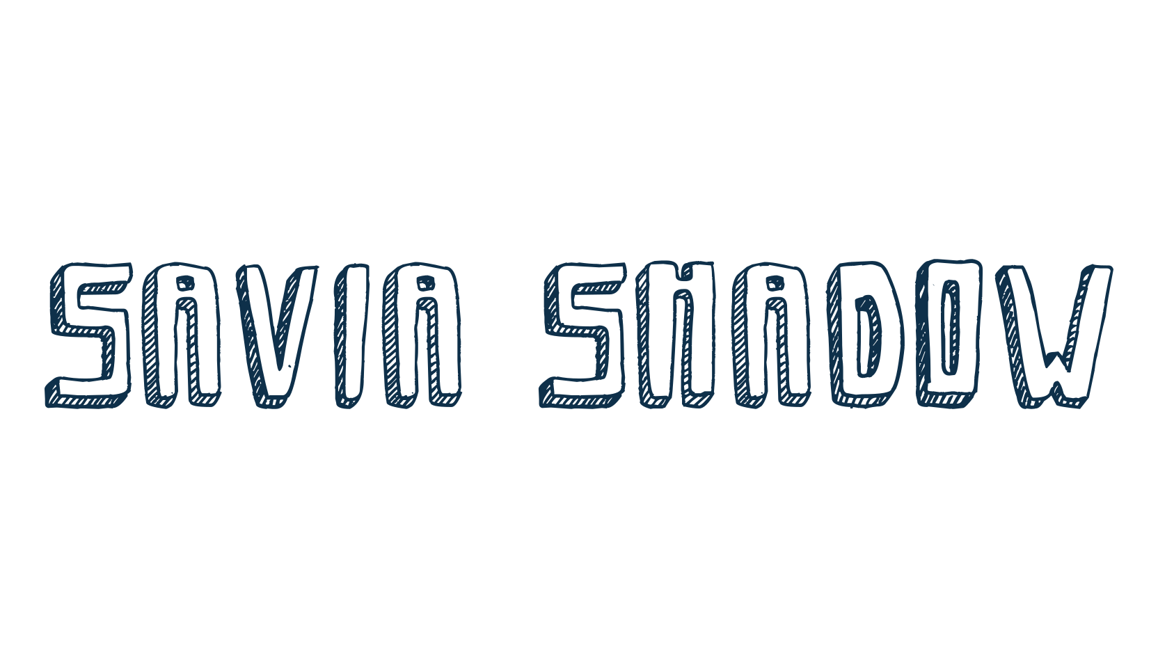 Savia Shadow, fancy cartoon decorative font preview