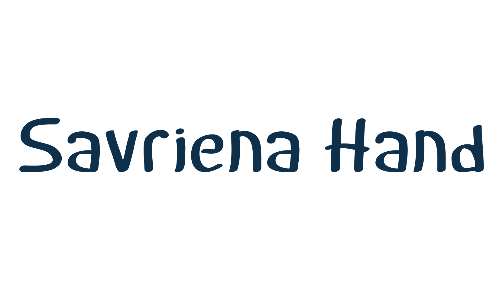 Savriena Hand, handwriting font preview