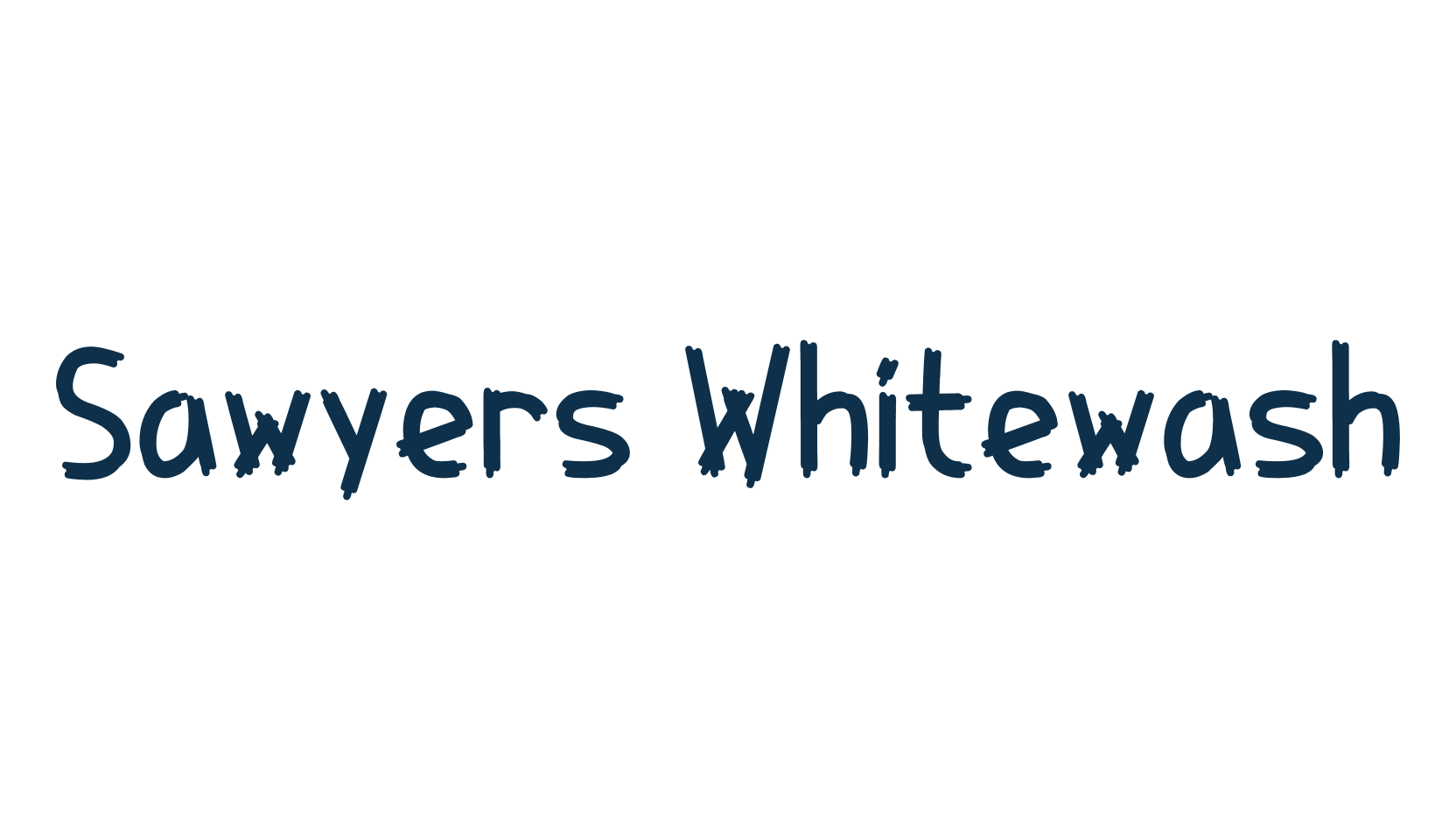 Sawyers Whitewash, various font preview