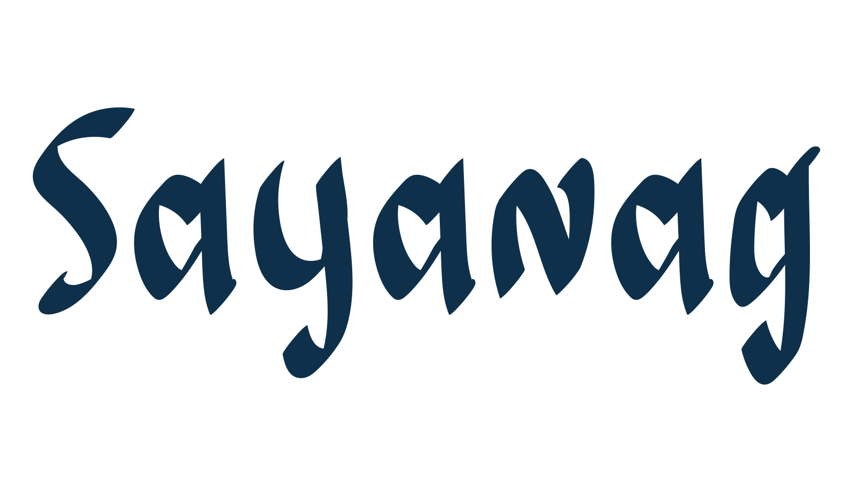 Sayanag, script handwritten fancy decorative calligraphy font preview