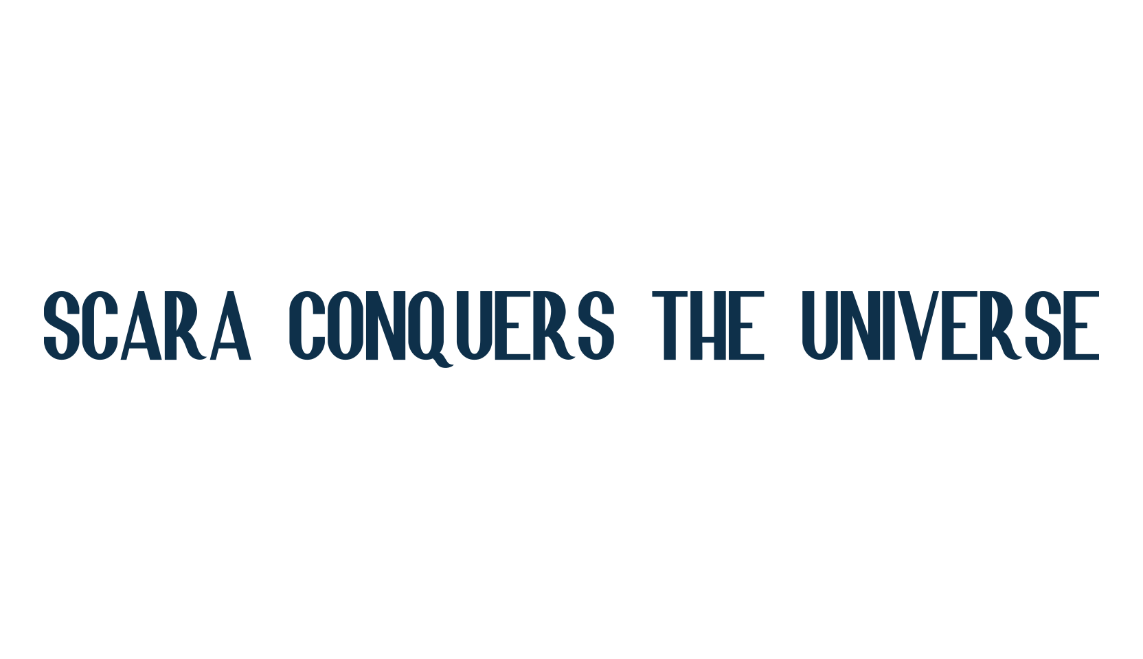 Scara Conquers the Universe, fancy retro decorative font preview