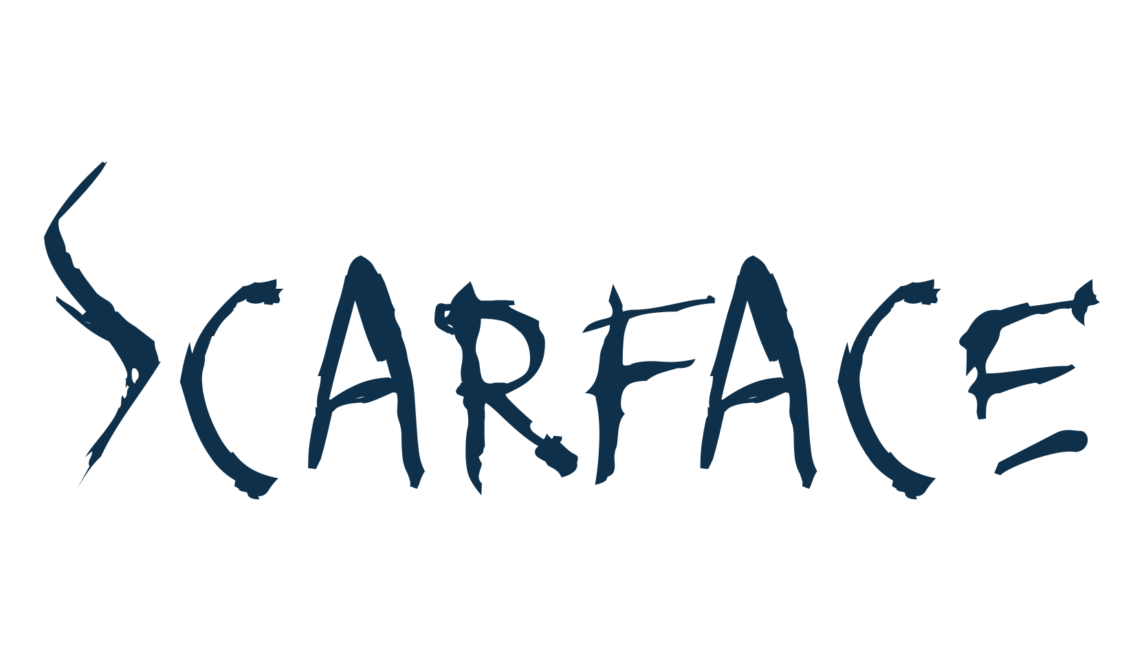 Scarface, script brush fancy decorative calligraphy font preview