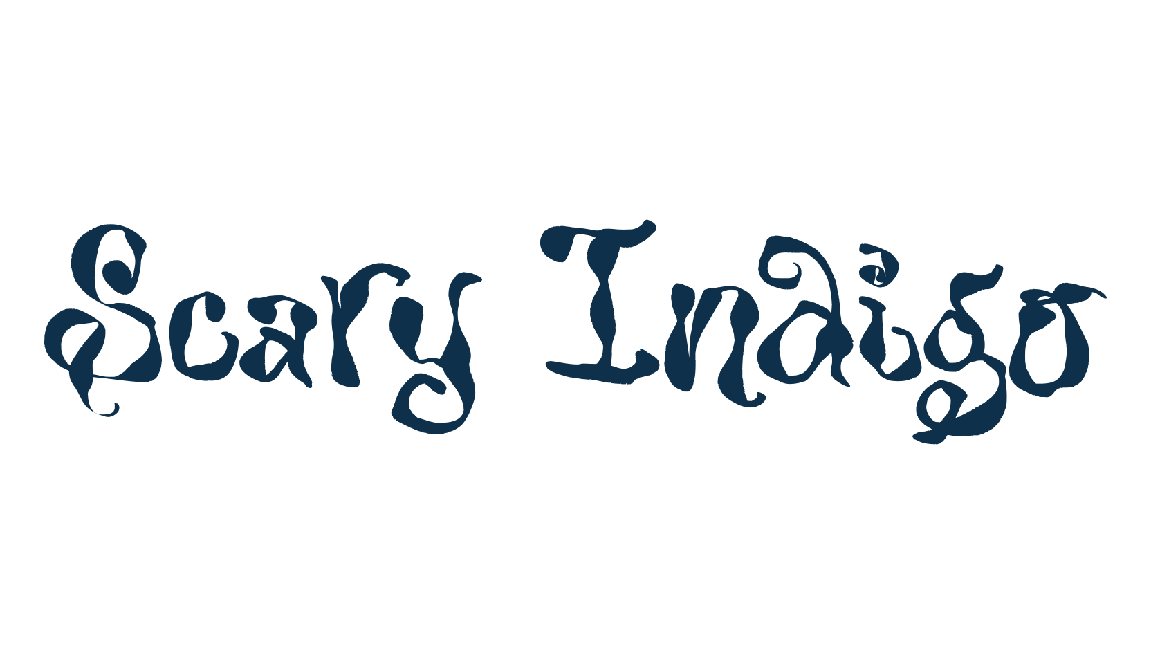 Scary Indigo, fancy decorative font preview