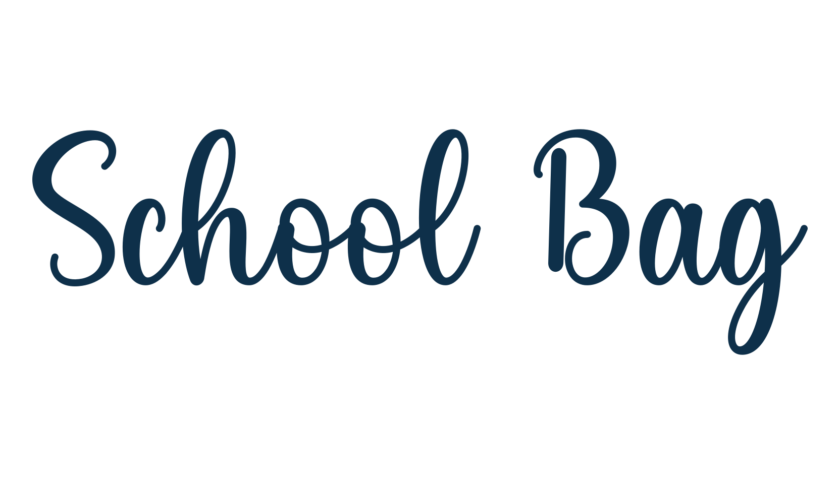 School Bag, script handwritten fancy decorative calligraphy font preview