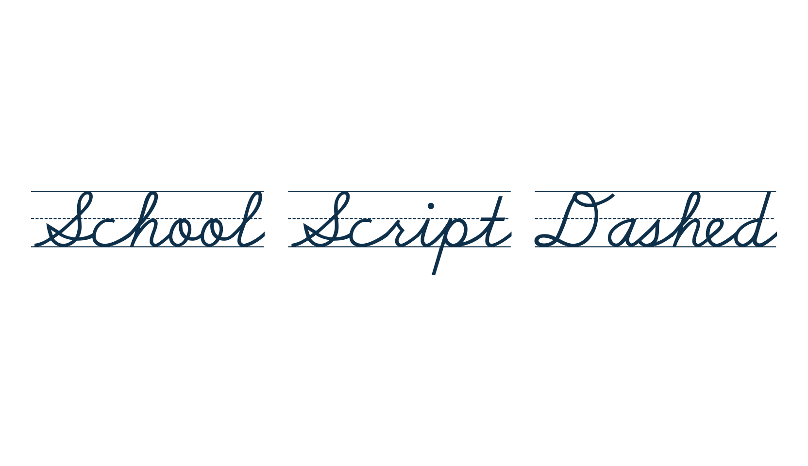 School Script Dashed, school font preview