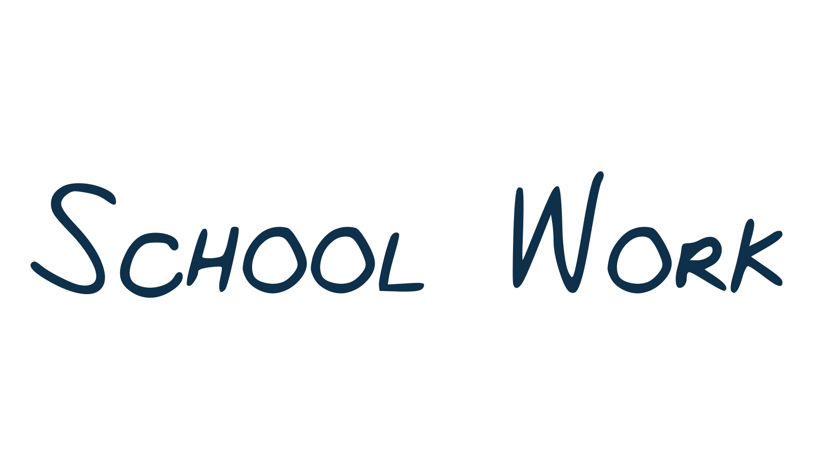 School Work, handwriting font preview