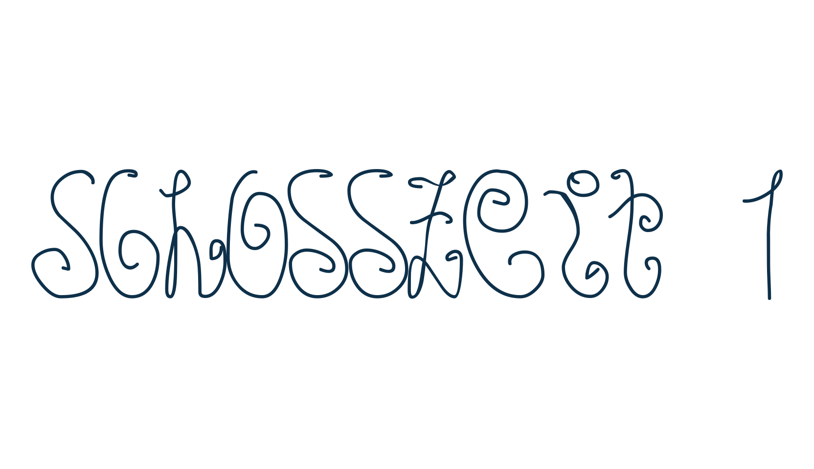Schosszeit 1, curly font preview
