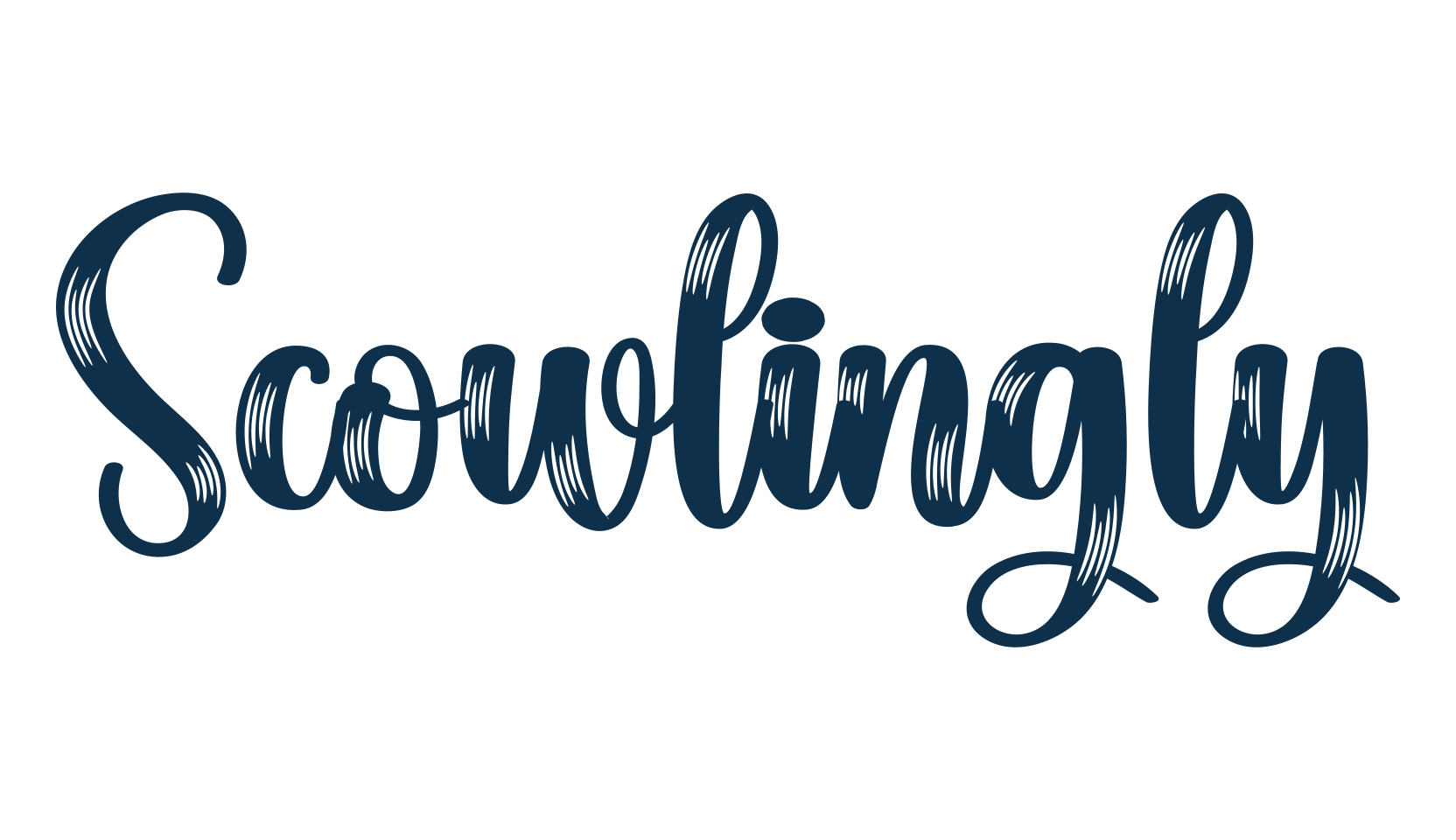 Scowlingly, script brush fancy decorative calligraphy font preview