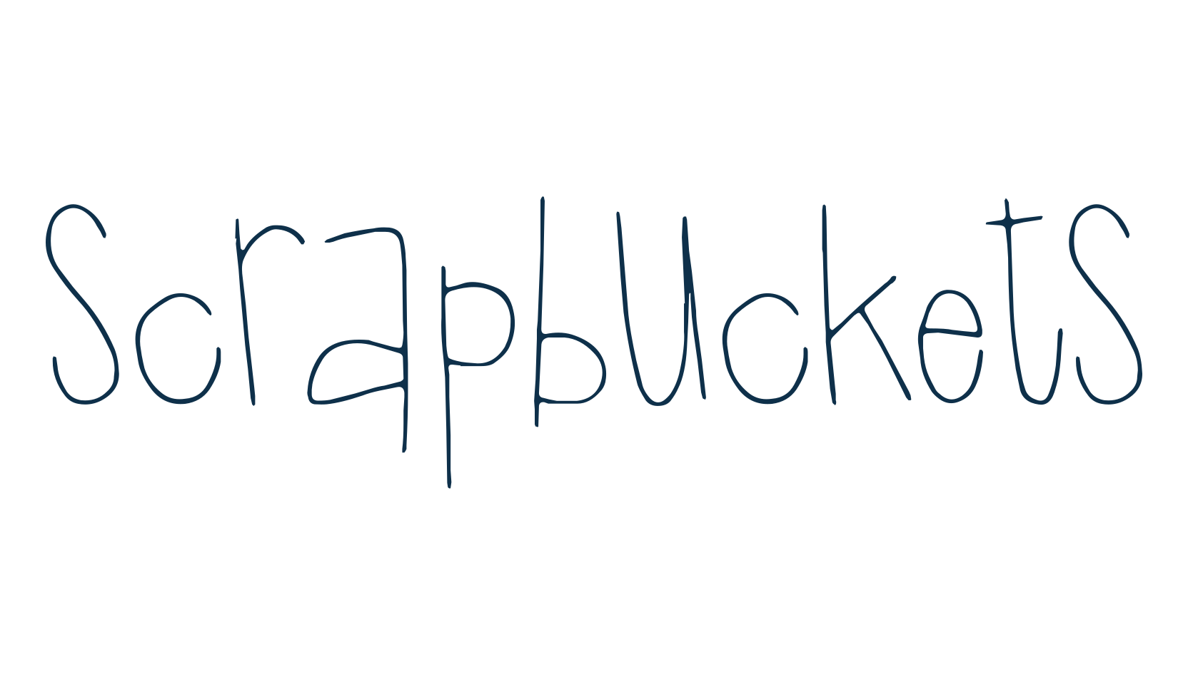 Scrapbuckets, cartoon font preview