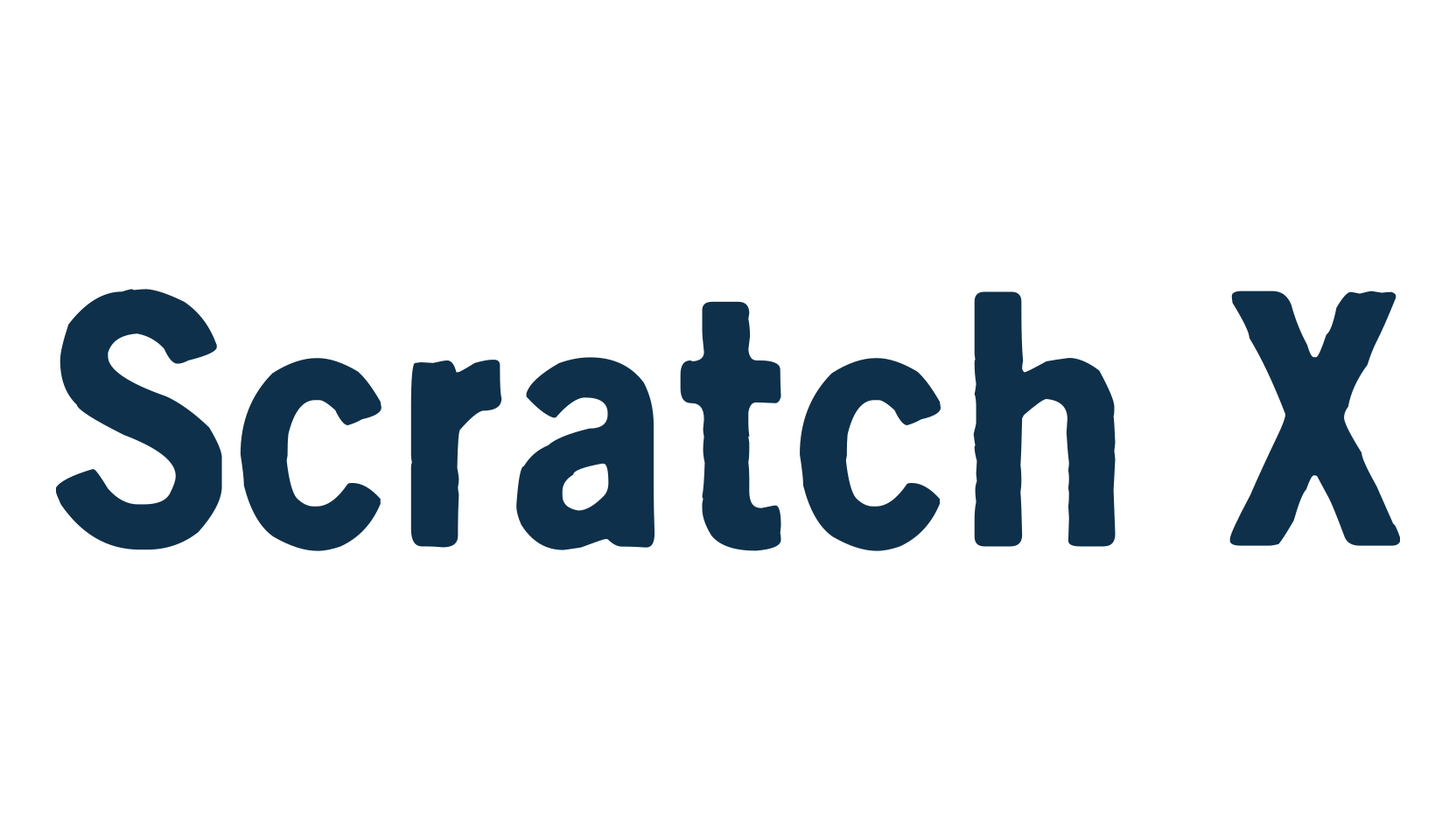 Scratch X, eroded font preview