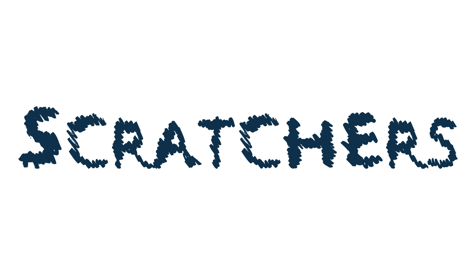 Scratchers, script trash fancy decorative calligraphy font preview