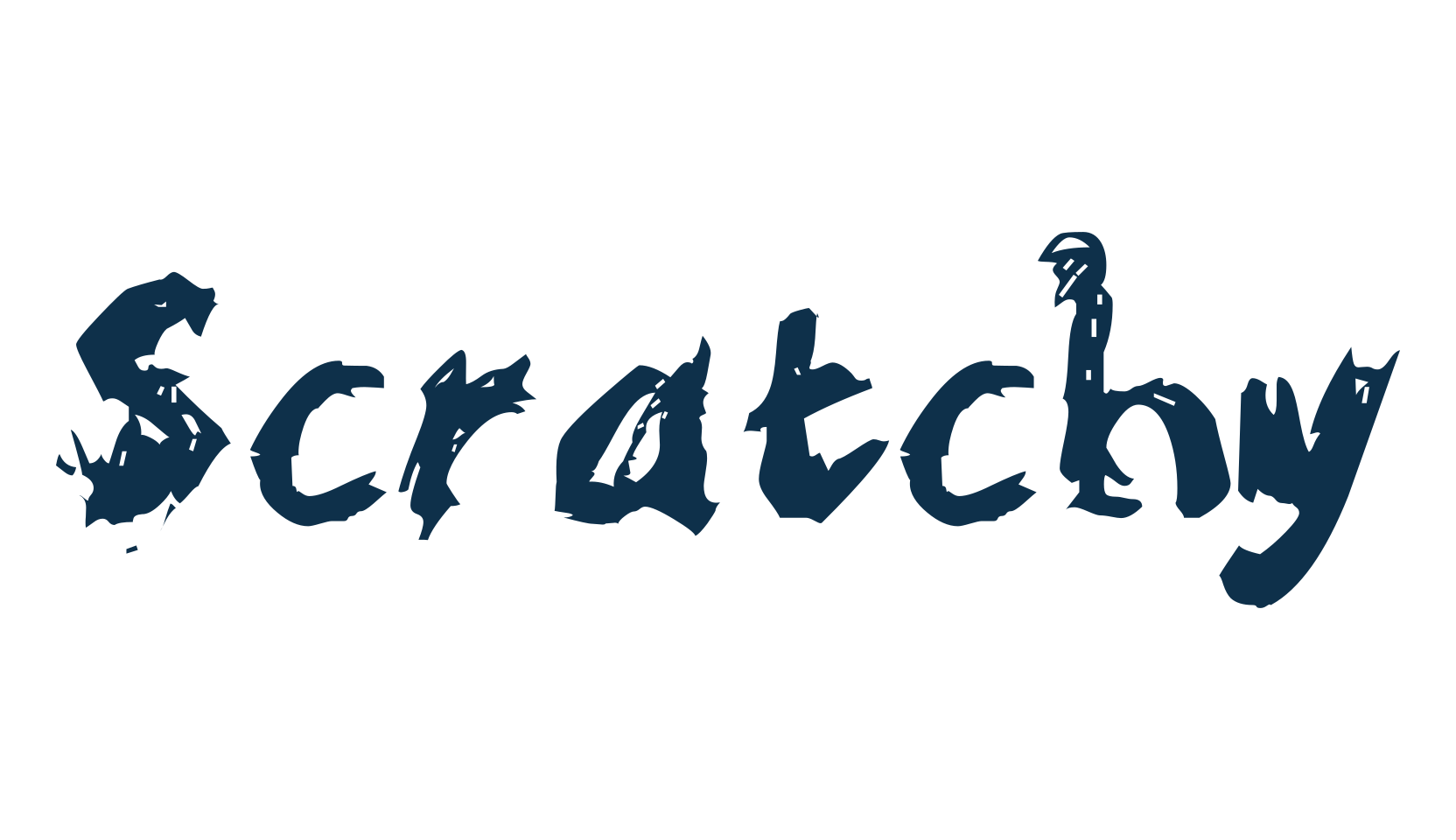 Scratchy (scratchy), script trash fancy decorative calligraphy font preview