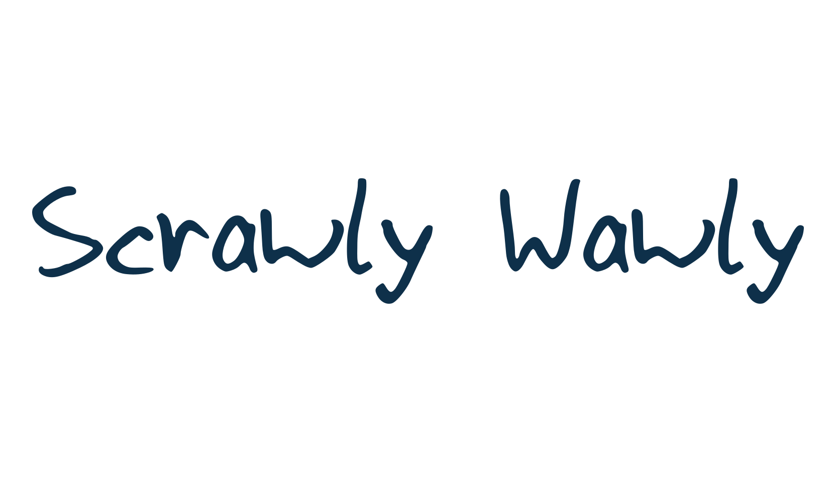 Scrawly Wawly, handwriting font preview