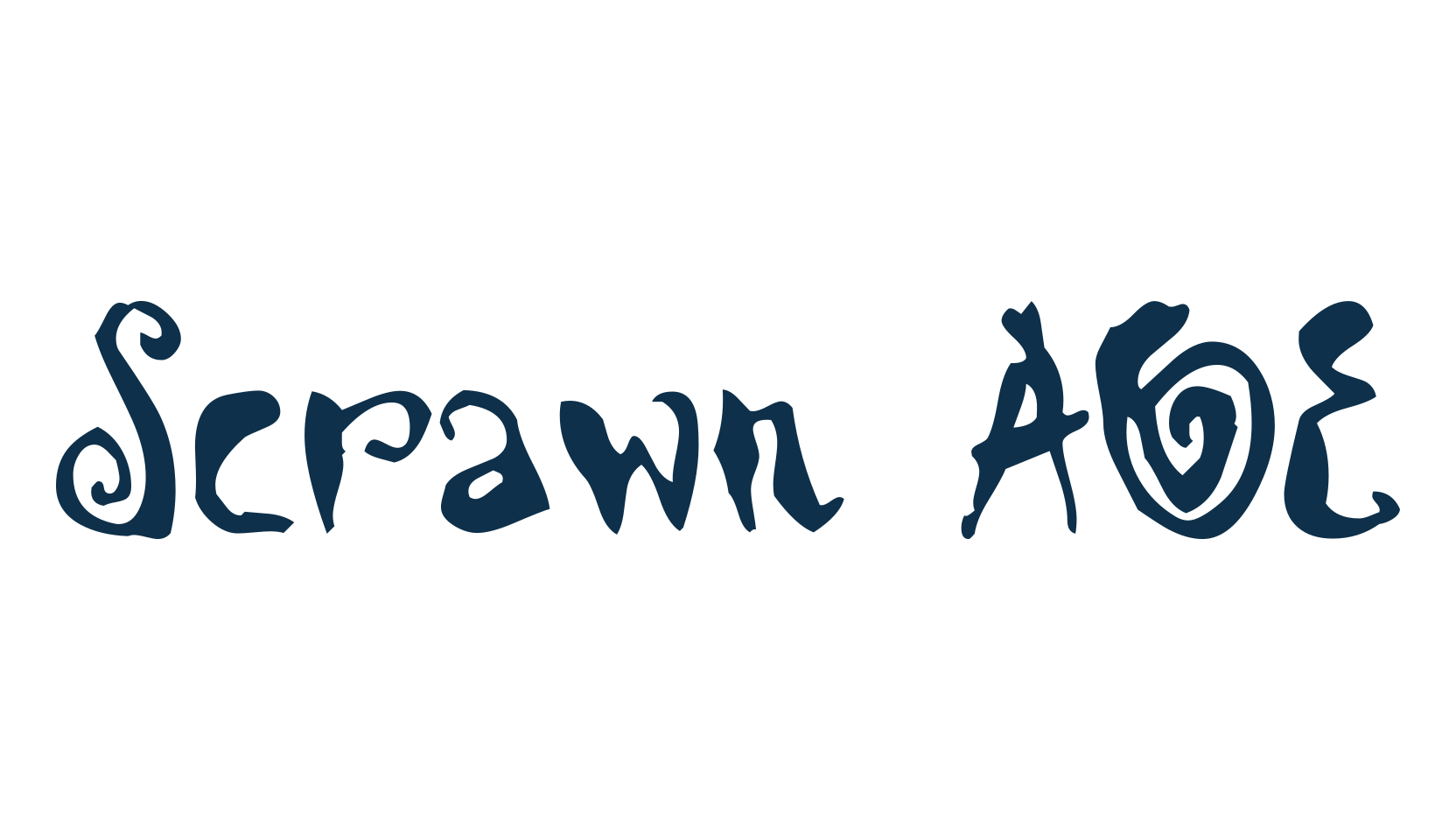 Scrawn AOE, fancy curly decorative font preview