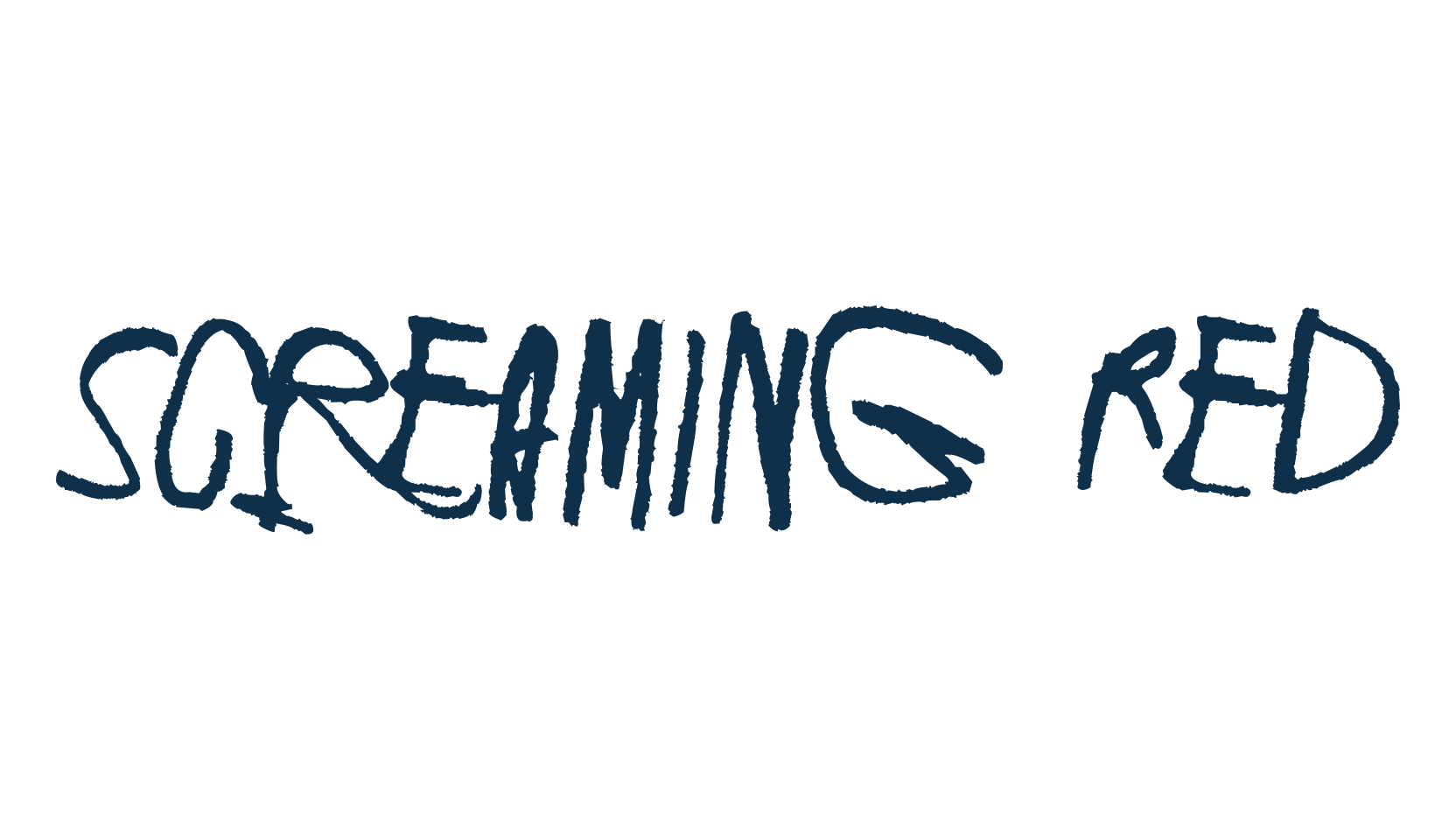 Screaming Red, script trash fancy decorative calligraphy font preview