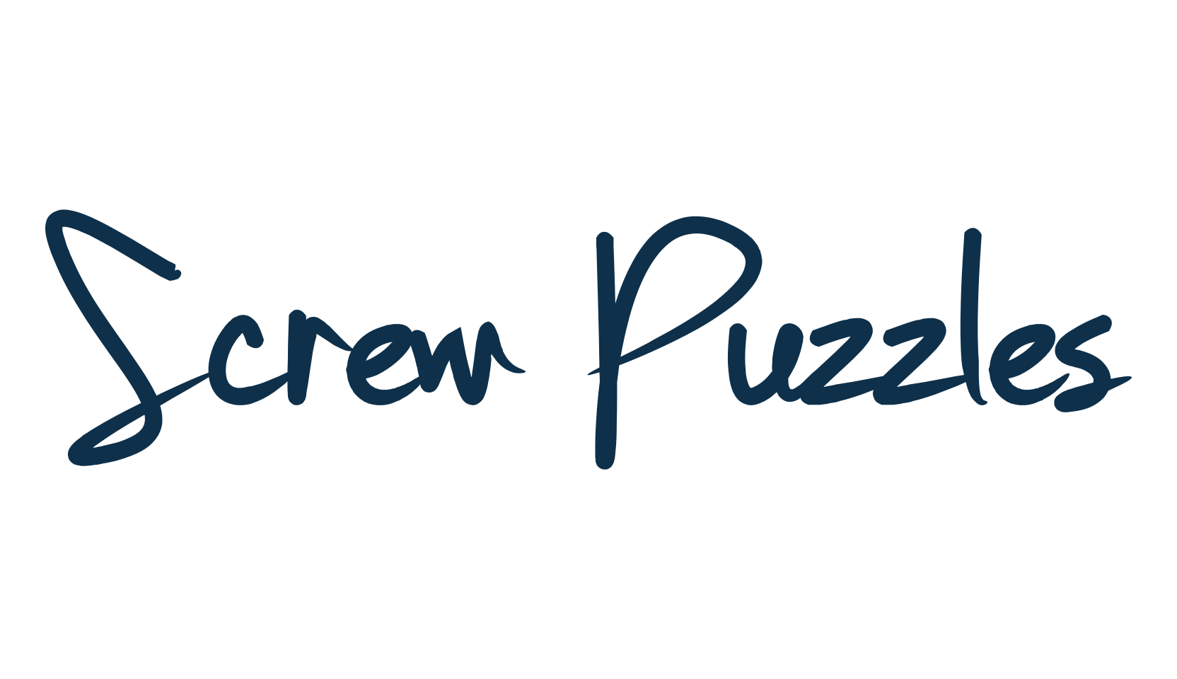 Screw Puzzles, script handwritten fancy decorative calligraphy font preview