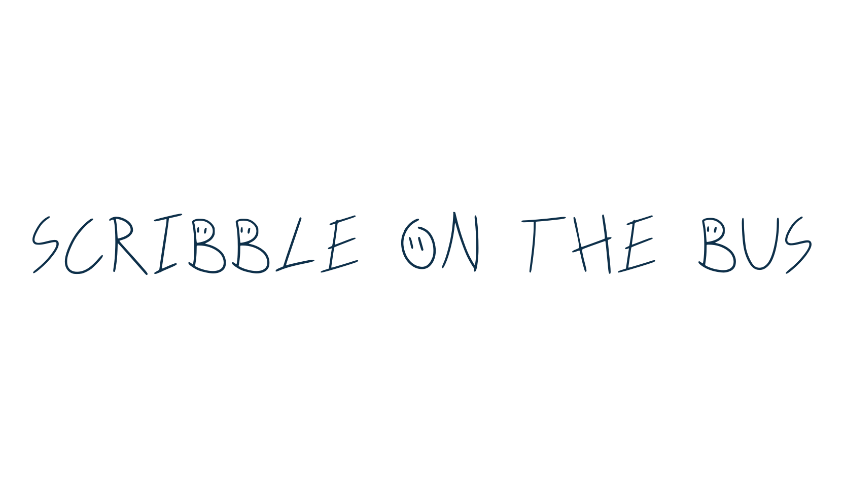 Scribble On The Bus, handwriting font preview